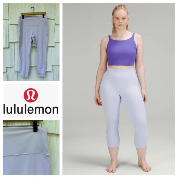 Lululemon Womens Lilac Ether Align High Rise Crop Legging Stretch Active Size 14 - Picture 1 of 6